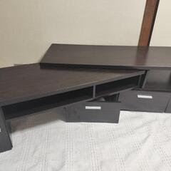 伸縮テレビ台(ブラウン)　コーナーにも置けます。