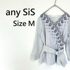 【極美品 / anySiS】洗える エンブロイダリーカシュ ブラウス サイズMの画像