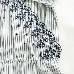 【極美品 / anySiS】洗える エンブロイダリーカシュ ブラウス サイズMの画像