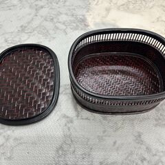 ▼値下げ▼未使用・箱無し 茶入れ茶たくセット 籃胎漆器　店頭販売 南区花畑の画像