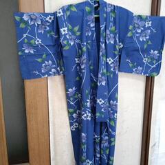 浴衣　青系　花柄