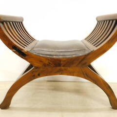 【t091】 アジアン家具 カルティニチェア スタッズ チーク無垢材 本革 ベンチ ひじ掛け付き ヴィンテージの画像