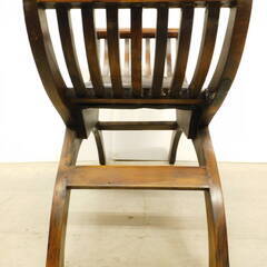 【t091】 アジアン家具 カルティニチェア スタッズ チーク無垢材 本革 ベンチ ひじ掛け付き ヴィンテージの画像