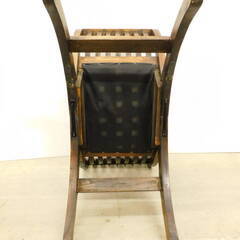 【t091】 アジアン家具 カルティニチェア スタッズ チーク無垢材 本革 ベンチ ひじ掛け付き ヴィンテージの画像
