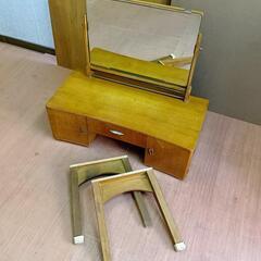 昭和レトロ　鏡台　化粧台　アンティーク　椅子付の画像
