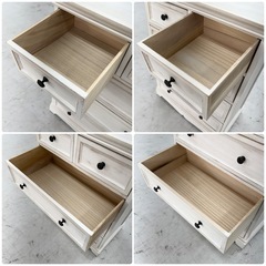 【美品‼️】オシャレ♪ ロココ調 60cm幅4段チェスト タンス 衣類収納家具 木製ホワイト♪の画像