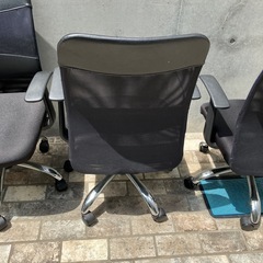 オフィスチェア　４脚セット　黒　ワークチェアの画像