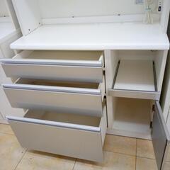 特別値下げ！★ジモティ割あり★ NITORI 食器棚 シルバー H200×D50×W105 クリーニング済み OJ9314の画像