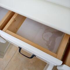 値下げしました。★ジモティ割あり★  アンティーク調食器棚 ホワイト H179.5×D42×W90 クリーニング済み OJ9316の画像