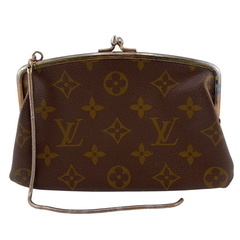 ルイヴィトン LOUIS VUITTON ポーチ モノグラム USA がま口 ブラウン
