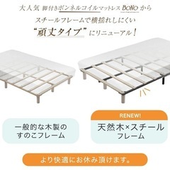 脚付きマットレス ボンネルコイル シングルベッドの画像