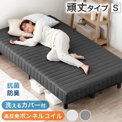 脚付きマットレス ボンネルコイル シングルベッドの画像