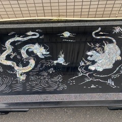 螺鈿細工 座卓 ローテーブル センターテーブル 黒漆 漆塗り の画像