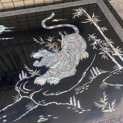 螺鈿細工 座卓 ローテーブル センターテーブル 黒漆 漆塗り の画像
