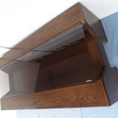 カリモク 収納中板/引出付きセンターガラステーブル  134×70cm 札幌市白石区☆店頭お引き取り歓迎【自社配送は札幌市内限定】の画像