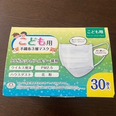 子ども用　不織布3層マスク　125✖️90mm   30枚入の画像