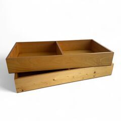 木箱 平たい箱 2個セット 内寸30cm角の画像