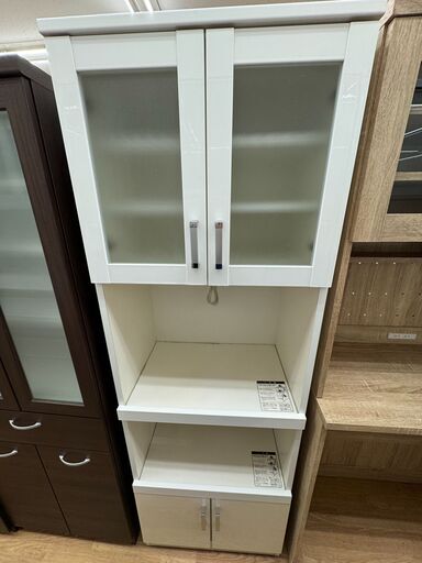 ☆ジモティー割あり☆KJ10083 スリム食器棚 ホワイト H180×W60×D41 