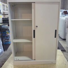 okamura スチール製 3段 書庫 VILAGE(ヴィラージュ) 幅80×高さ110cm 白 カギ欠品 オフィス用家具 札幌市東区 新道東店の画像