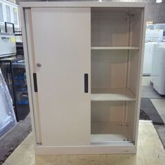 okamura スチール製 3段 書庫 VILAGE(ヴィラージュ) 幅80×高さ110cm 白 カギ欠品 オフィス用家具 札幌市東区 新道東店の画像