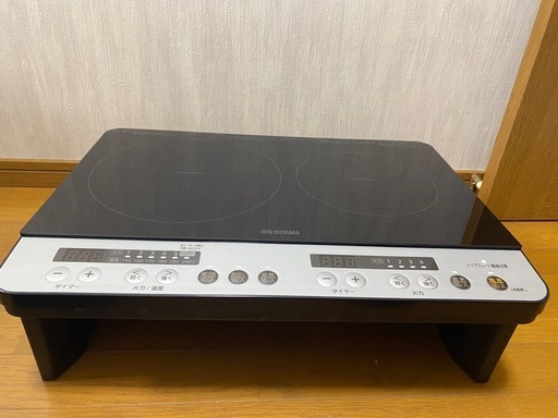 2021年製🍀アイリスオーヤマ 2口IHコンロ IHK-W12SP-B(0514c)