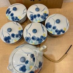未使用品　有田焼　番茶器揃　急須1個と蓋付き湯吞み5個　箱入の画像