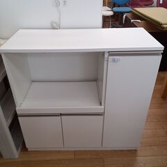 ★ジモティ割あり★ ニトリ レンジ台 ホワイト H90×D40×...