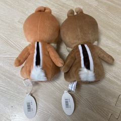 【新品・タグ付き】Disney ★ チップとデール　ぬいぐるみ　セット　レトロ　希少の画像