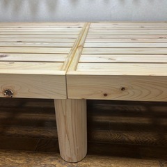 檜のシングルベッド【組み外し可能】の画像