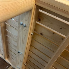 檜のシングルベッド【組み外し可能】の画像