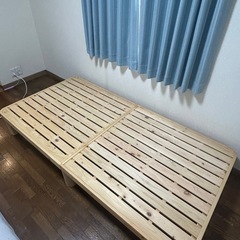 檜のシングルベッド【組み外し可能】
