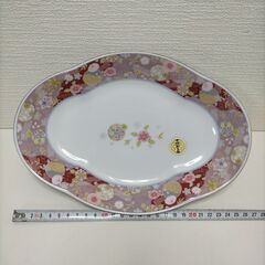 【新品、未使用】　中村勘三郎監修　花柄皿セット　華ちりめん　皿セット 大皿1枚小皿5枚 電子レンジOK 　20250516-9Y  電子レンジOK の画像