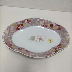 【新品、未使用】　中村勘三郎監修　花柄皿セット　華ちりめん　皿セット 大皿1枚小皿5枚 電子レンジOK 　20250516-9Y  電子レンジOK の画像