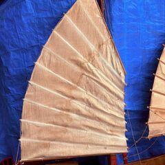 【❗️✨巨大インテリア✨❗️】木製 帆船 模型 ジャンク扱い 約110cm 特大ディスプレイ用ボートの画像