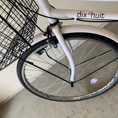 自転車　ホワイト　26インチ　6段ギア　サントラスト　dixhuitの画像