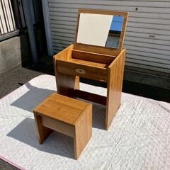 ドレッサー★チェア付き★鏡★木製
