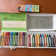 クレヨン・色鉛筆・赤青鉛筆・絵の具・のりの画像