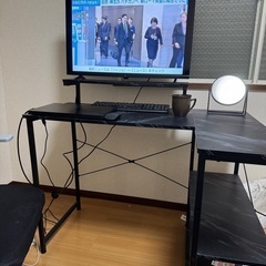 Merytes 机 パソコンデスク 学習机 勉強机 L字デスク ...