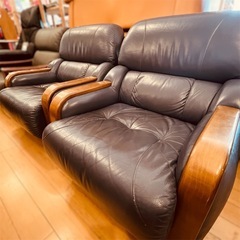 【SALE】JF0594 応接椅子2脚セット 　1人掛けソファ　1Pソファ　2点セットの画像