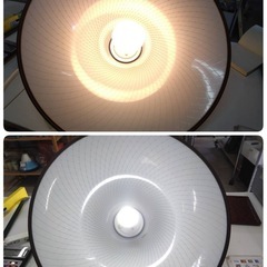 ● National(Panasonic)LKB1696101 天井吊下型 57cm 大きな シェード ダイニング ペンダントライト 直付タイプ 100V/100W 以下対応 レトロ 乳白色 ガラス製 中古 ③の画像