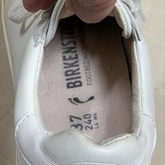 Birkenstock ホワイト レザースニーカー 24.0cmの画像