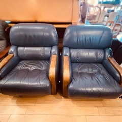 【SALE】JF0594 応接椅子2脚セット 　1人掛けソファ　...