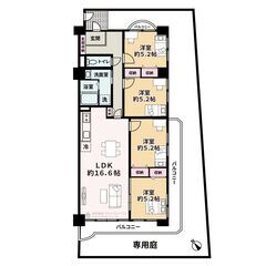 ４ＬＤＫの広々間取り！58.26㎡の専用庭付き☆ペット可☆201...