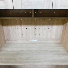 【JM549】LOWYA ロウヤ キッチンボード 食器棚 下段フリースペース仕様 レンジボード ホワイトオーク調 ベガコーポレーションの画像