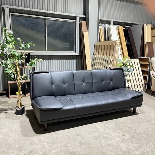 送料込み★3人掛け レザー ソファベッド 💥激安💥❗️配送無料❗️3人掛けレザーソファベッド