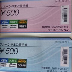 アルペンの株主優待券の画像