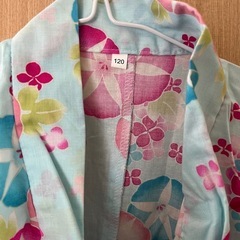 女の子 浴衣 120cm 水色の画像