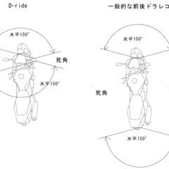 即納可　世界初！特許取得D-rideバイク用バックミラー型前後ドライブレコーダーの画像