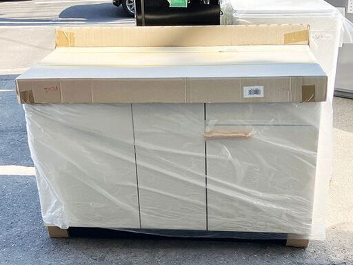 商談中＊＊＊＊＊＊＊＊＊【札幌市内配送可】新品 リクシル 流し台 左シンク 120cm アイボリー 木製キャビネットＧＫシリーズ GKF-S120MYN 倉庫保管品