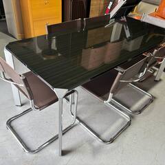 高級感 ダイニングorミッティング 7点セット、180cm Used/キレイの画像